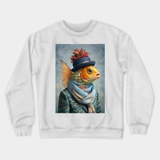 Fish head - surrealism weird art Crewneck Sweatshirt